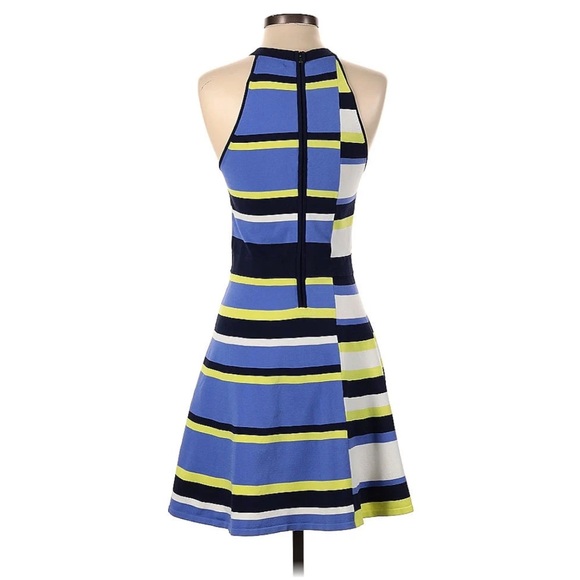 Parker Colorblock Stripe Dress Summer Tropical Blue Lime Green - Picture 2 of 2